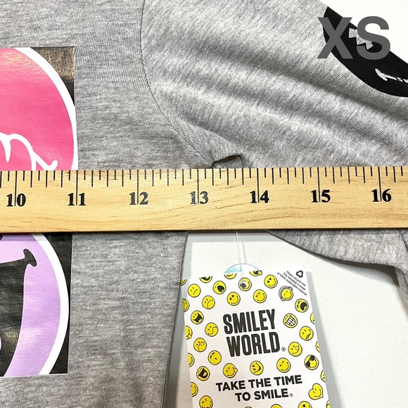 NEW Smiley World Grey Long Sleeve Shirt (size XS, S & L) - Picture 4 of 10